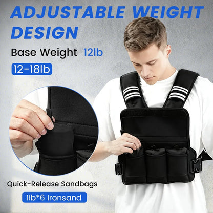 Chaleco Con Peso Ajustable Para Entrenamiento KUKZO Color Gris