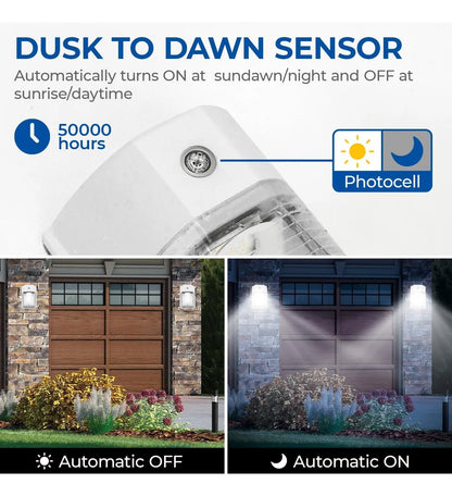 Paquete De Luz Led De Pared De 26 W Con Sensor Del Atardece