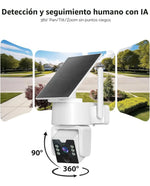 Cámara De Seguridad Inalámbrica Solar Ptz 4mp 360 Para Exter