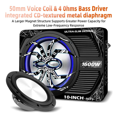 ubwoofer Activo 10 Pulgadas 1600W Bajo Asiento