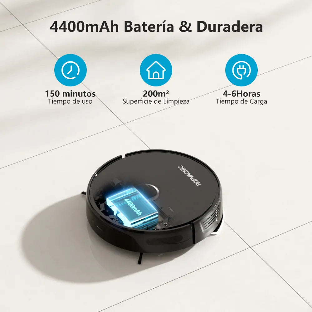 Robot aspirador y fregona, succión de 4000 Pa, (USADO).