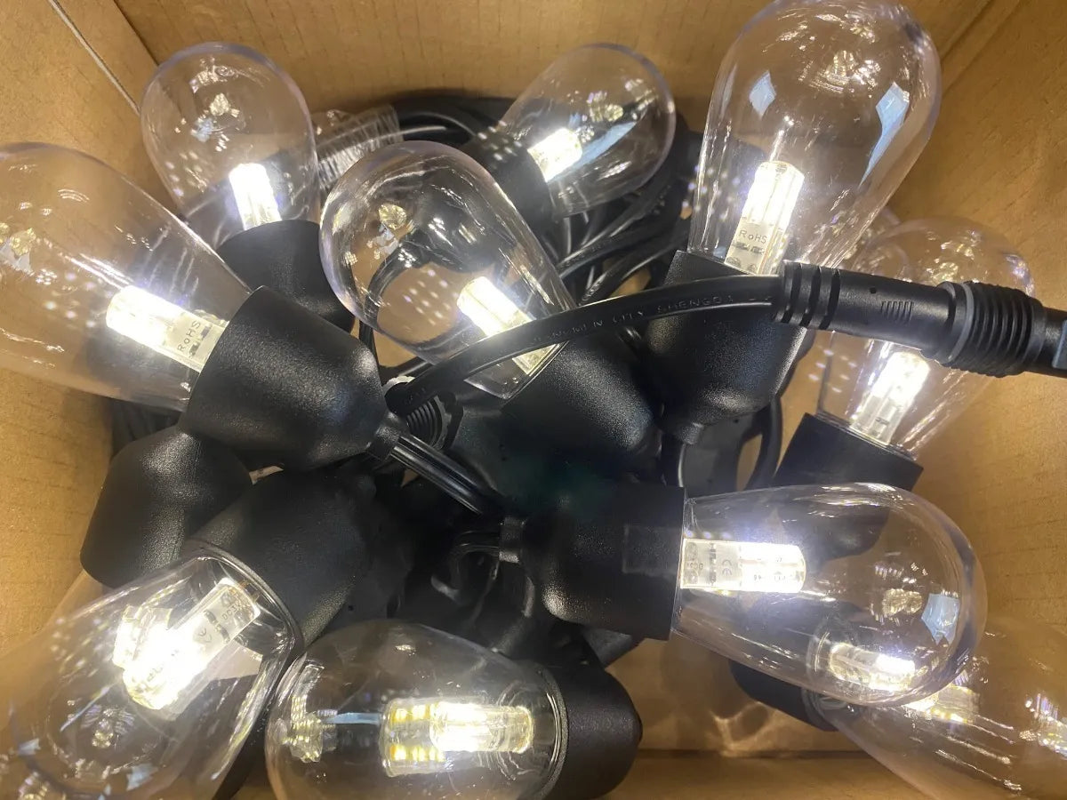 Guirnalda de luces, Impermeable, Solar, Exterior, 15 luces (USADO).