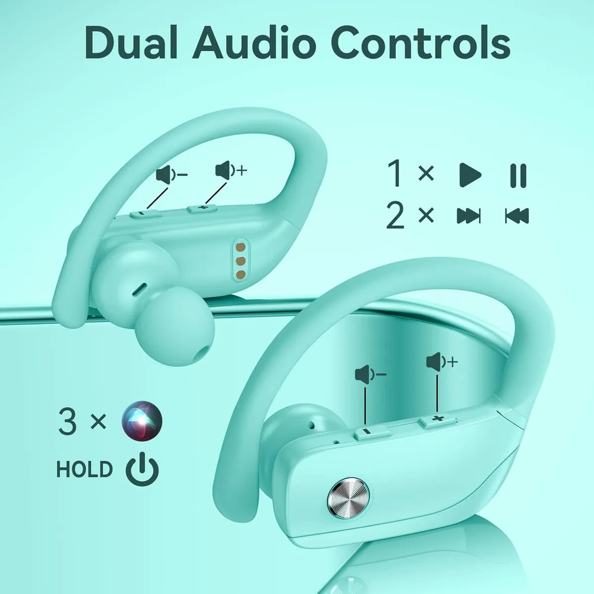 Auriculares inalámbricos Bluetooth BMANI celeste