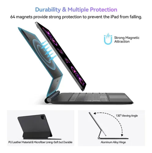 Funda con teclado inalámbrico flotante magnético Ipad Pro 13"