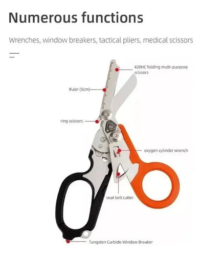 Tijeras médicas con cortador de anillo y llave de oxígeno Leatherman Raptor Rescue
