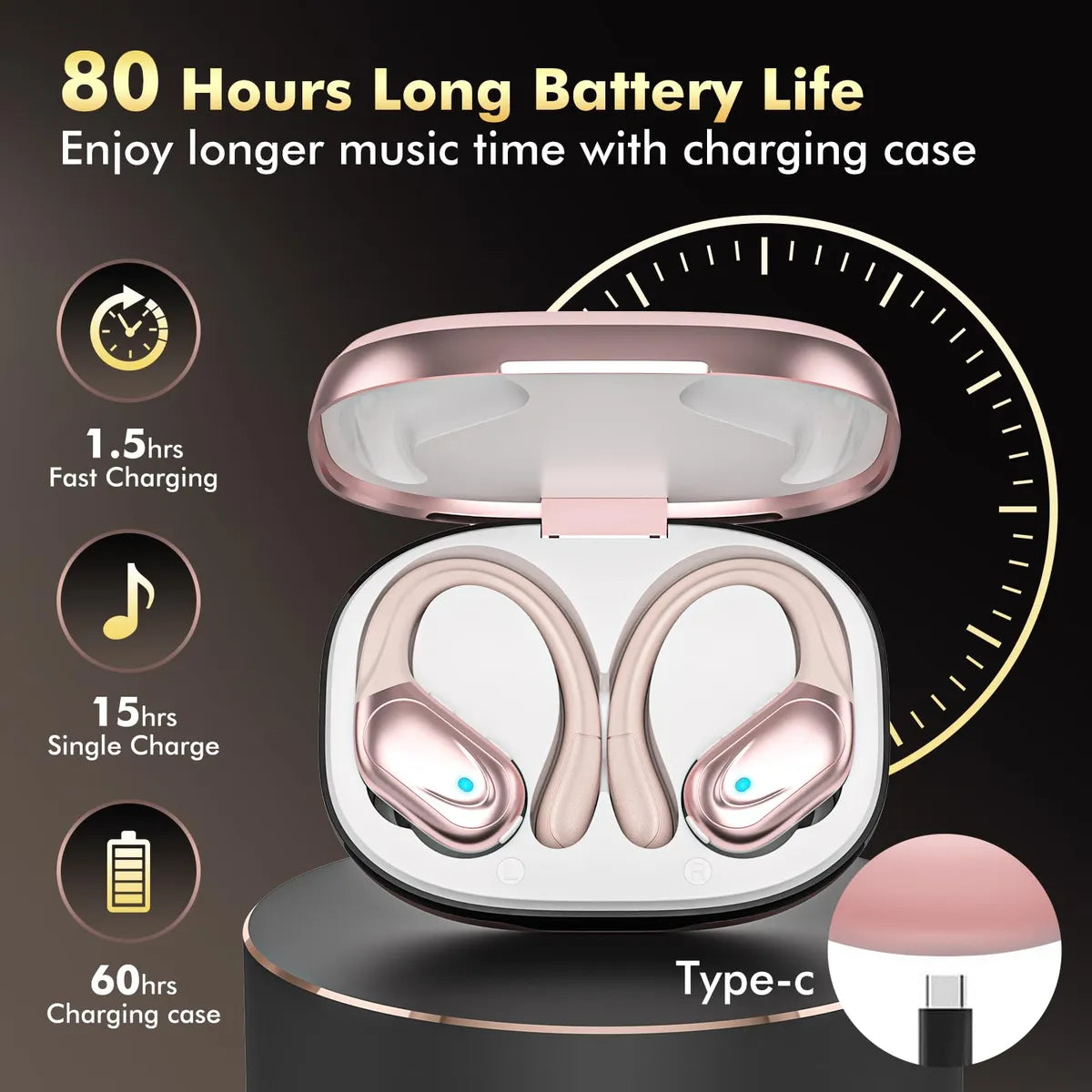 Auriculares inalámbricos Bluetooth, CATITRU BX17 ROSAS.