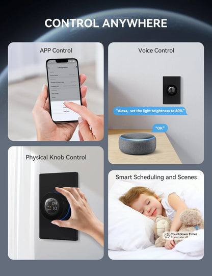 Dimmer Inteligente Giratorio ELEGRP TFT Smart Luz Wi-Fi