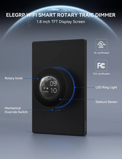 Dimmer Inteligente Giratorio ELEGRP TFT Smart Luz Wi-Fi