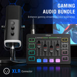 FIFINE AmpliGame KS5 Micrófono AM8 Mezclador SC3 XLR