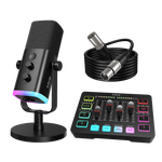 FIFINE AmpliGame KS5 Micrófono AM8 Mezclador SC3 XLR