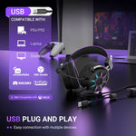 Audífonos Gamer FIFINE AmpliGame H19 RGB Con Cable