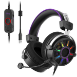 Audífonos Gamer FIFINE AmpliGame H19 RGB Con Cable