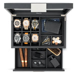 Joyero para hombre Organizador de reloj y accesorios. Con cajón y bandeja de almacenamiento