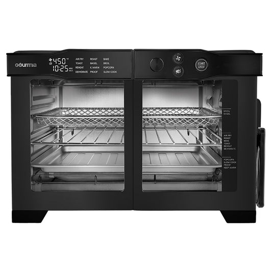 Gourmia Horno Tostador Freidora de Aire Digital de 6 Rebanadas, NEGRO.