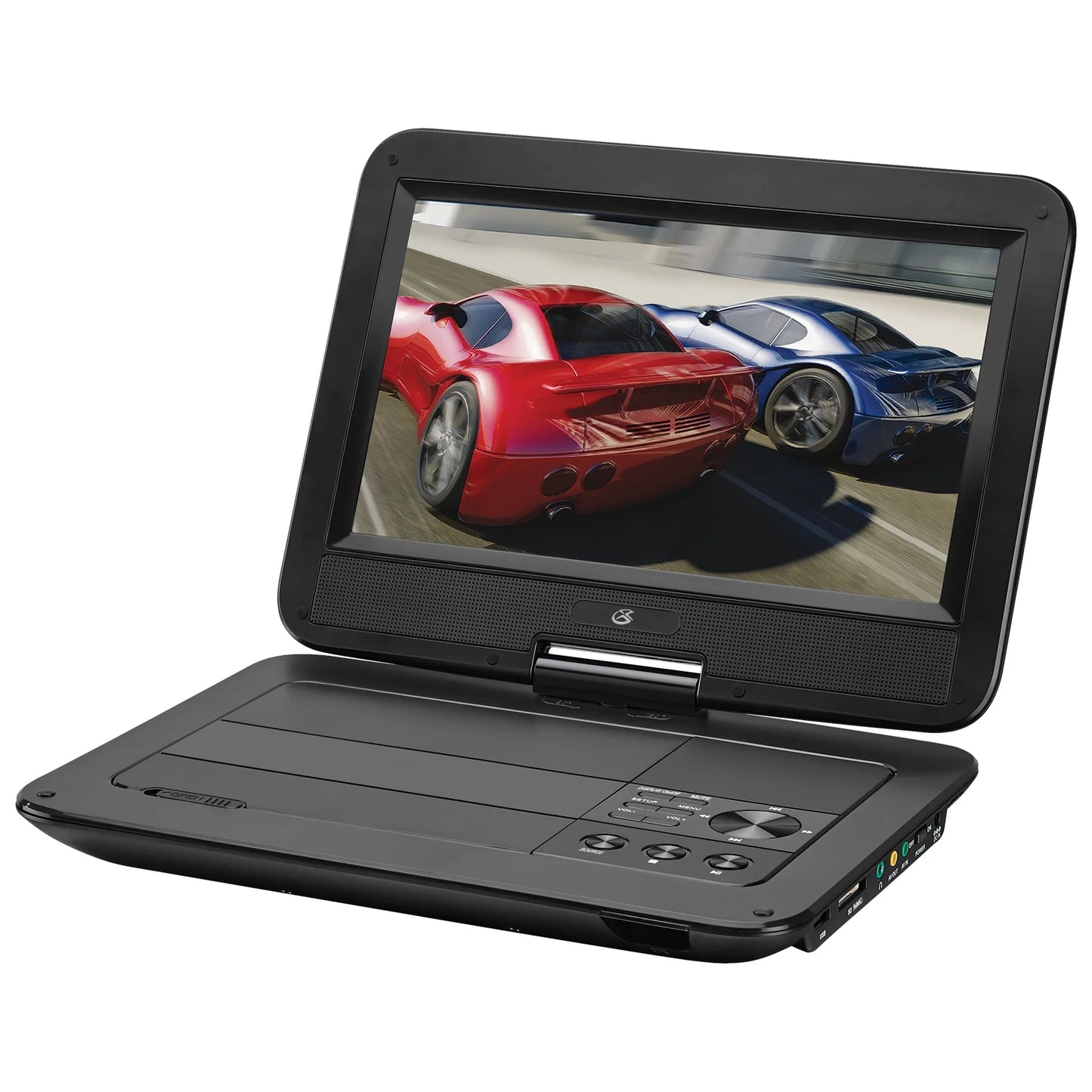 Reproductor DVD portátil, GPX de 10.1", recargable, control remoto.(USADO).