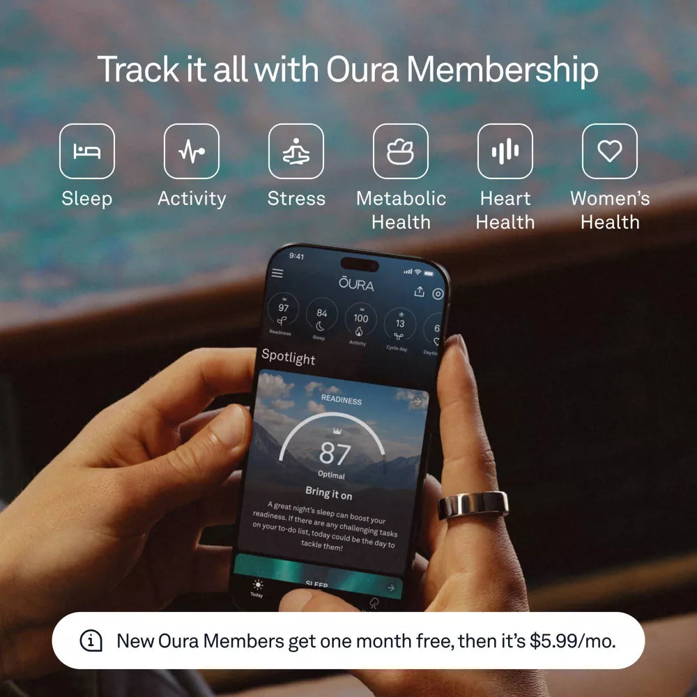 Oura Ring 4 - Plata Talla 9 Anillo inteligente (USADO)