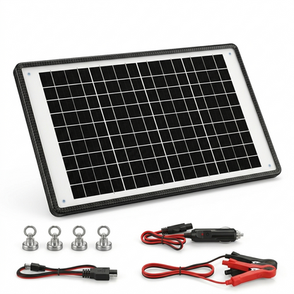 Cargador y mantenedor de baterías solares Powoxi 12V y 10W