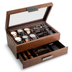 Joyero para hombre Organizador de reloj y accesorios. Con cajón y bandeja de almacenamiento