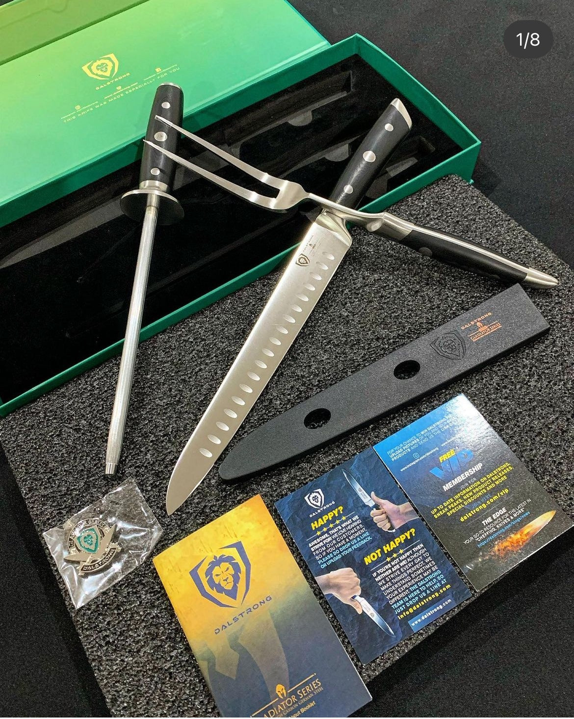 Juego de cuchillo y tenedor para trinchar carnes, Serie Gladiator.