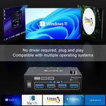 KVM Switch Dual Monitor 4K60Hz USB3.0 Conmutador
