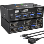 KVM Switch Dual Monitor 4K60Hz USB3.0 Conmutador