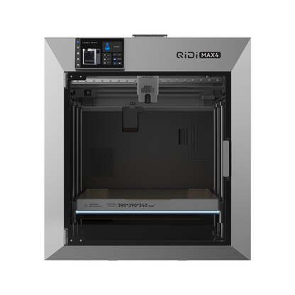 Impresora 3D QIDI Max4 Combo plateada con cámara calefaccionada y almacenamiento de filamento — vista 2