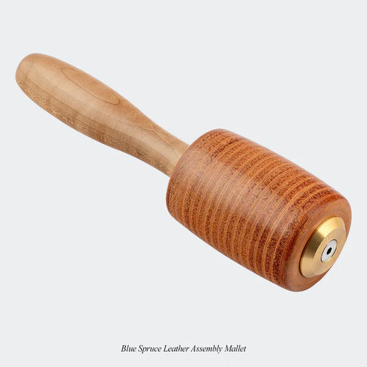 Mazo de montaje, cuero vacuno 100% genuino, mango abeto azul.