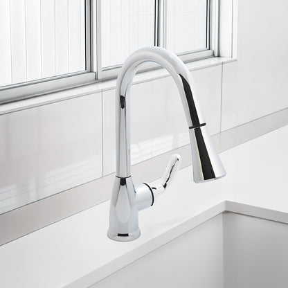Grifo de cocina monomando, extraíble, Earth Luxe Niagara Cromado.
