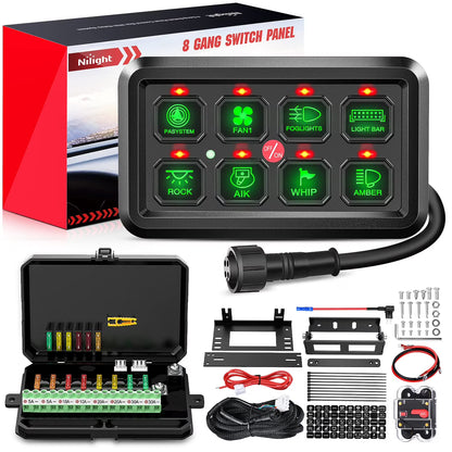 Panel de interruptores Nilight de 8 vías (USADO)