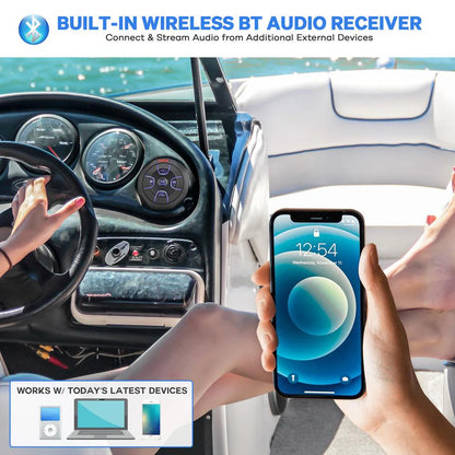 Controlador de audio Bluetooth inalámbrico, USB, AUX, Pyle.