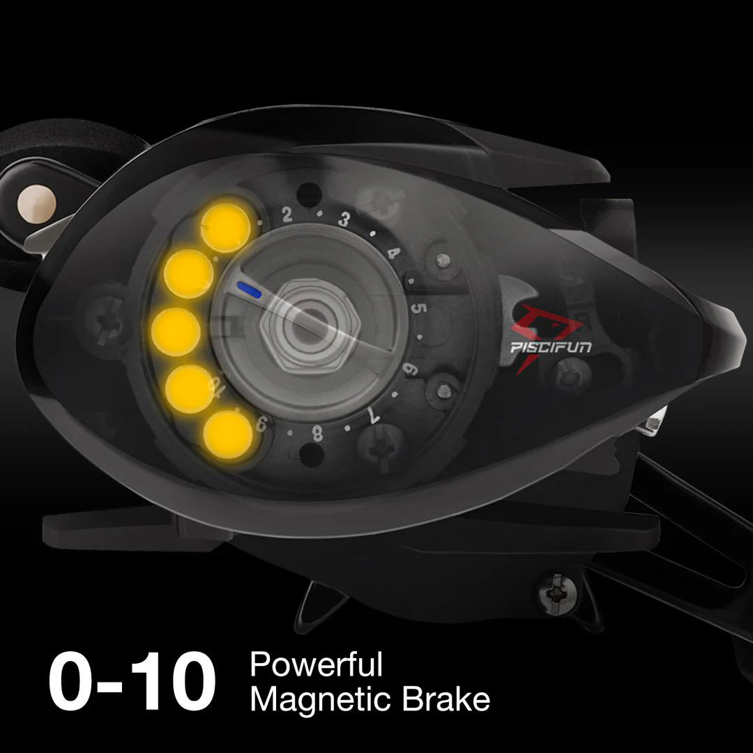 Carrete baitcasting Piscifun relación de transmisión de 7.1:1 (USADO)