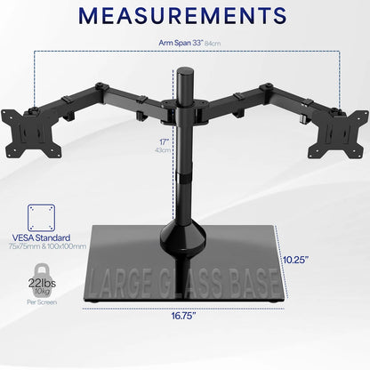 VIVO STAND-V002FG Soporte Doble Monitor 13 a 32"