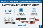 Cargador y mantenedor de baterías solares Powoxi 12V y 10W