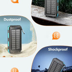 Bateria portatil solar 36800 mAh IP65 (USADO)