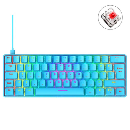 Teclado mecánico con cable ZIYOU LANG T60 de 62 teclas.
