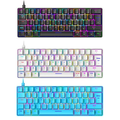 Teclado mecánico con cable ZIYOU LANG T60 de 62 teclas.
