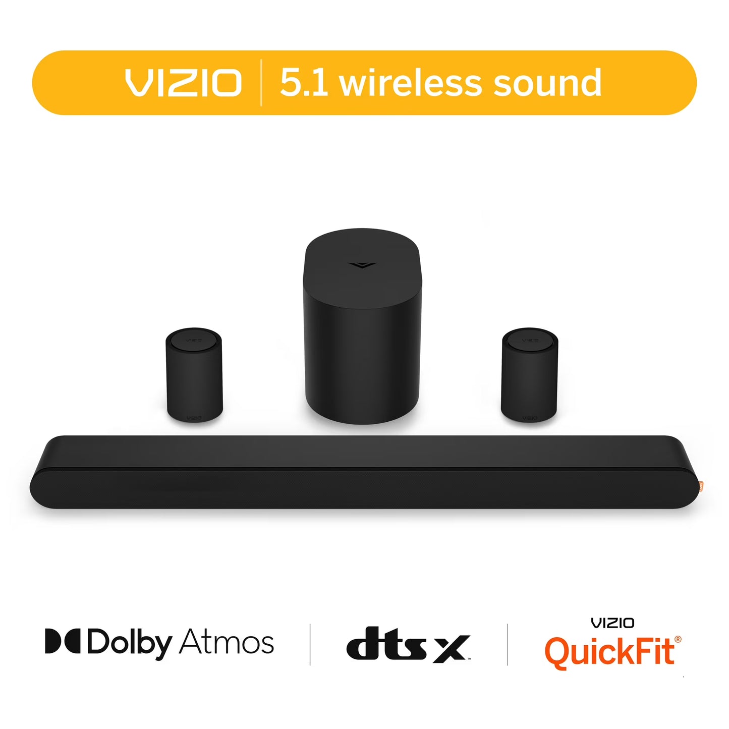 VIZIO Barra de Sonido 5.1 con Dolby Atmos, (Nuevo) SV510XW-0906