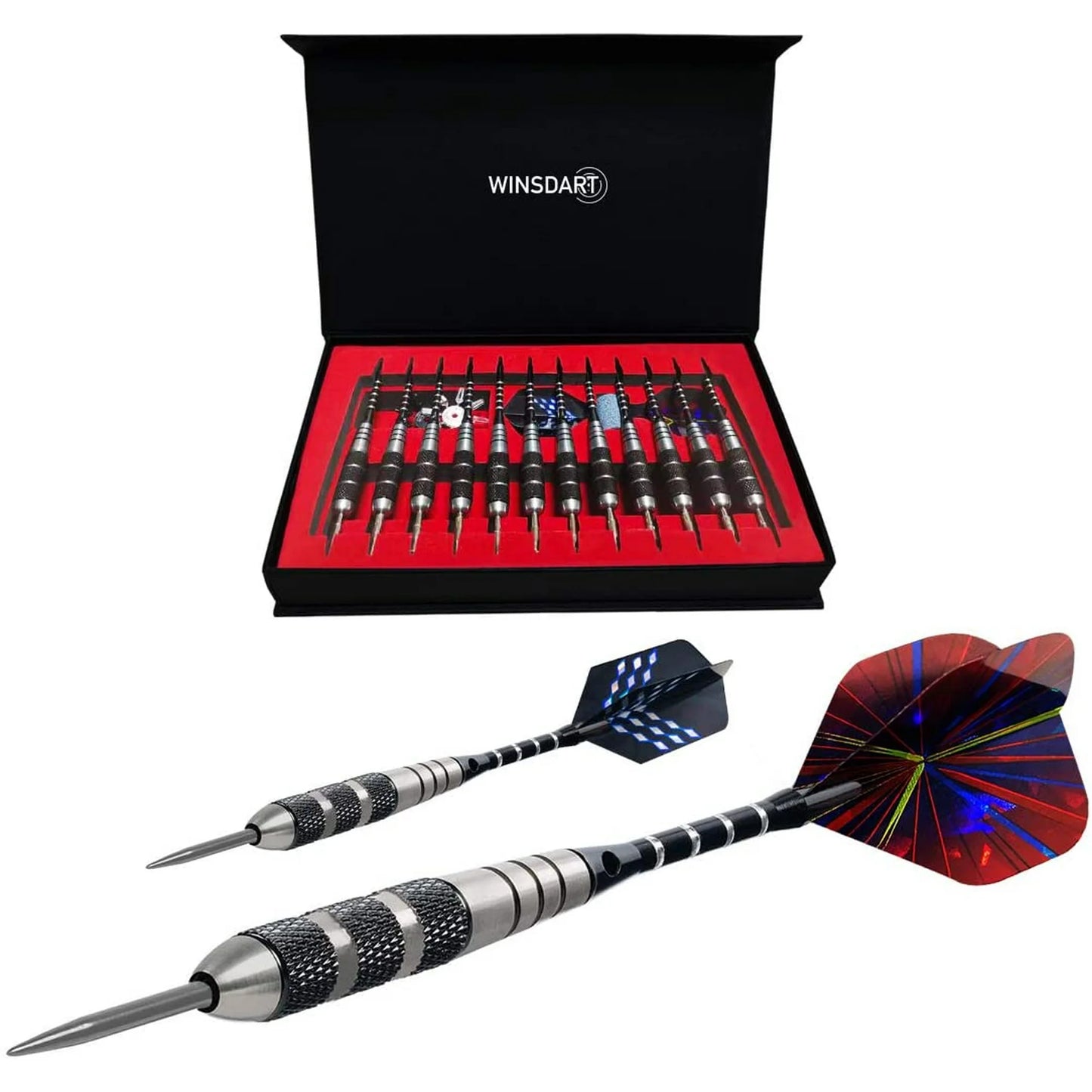 Juego de dardos con punta de acero WINSDART (paquete de 12).