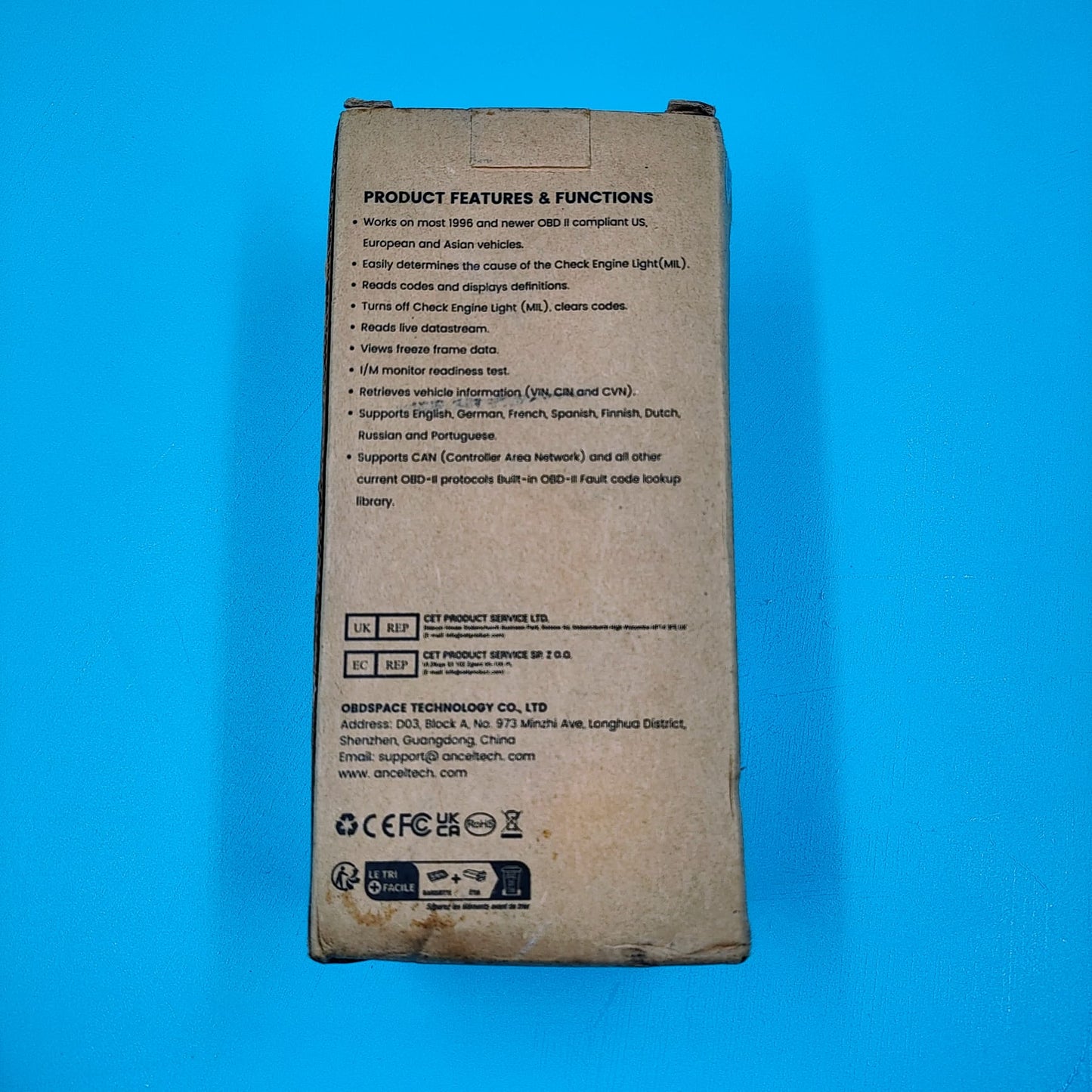 ANCEL- lector de códigos de fallas de motor de automóvil CAN AD310