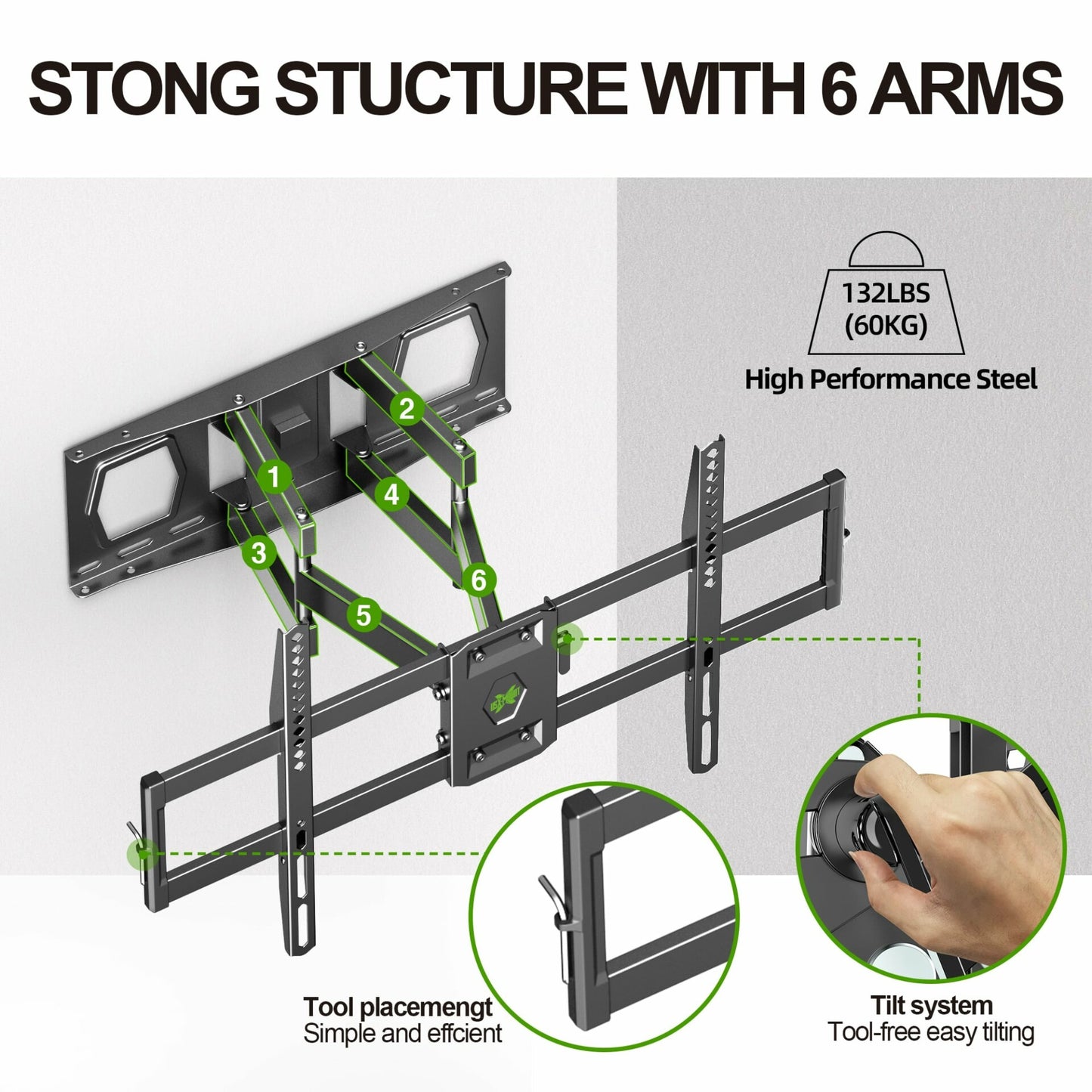 Soporte De Pared De Television 37-86 Vesa 600*400 Xml028k Usx Mount