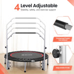 Trampolín Fitness Plegable 40 Pulgadas Con Barra Ajustable 330 Lb BCAN