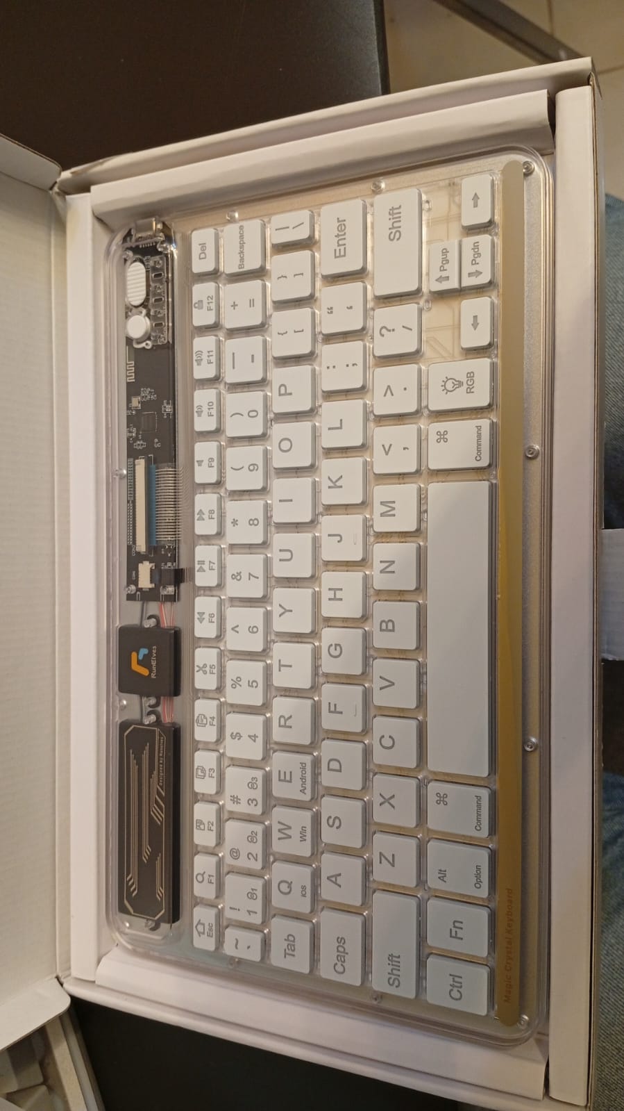 Mini teclado Bluetooth inalámbrico, 7 colores RGB,  iOS, Android.