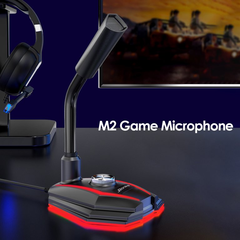 Micrófono de escritorio ajustable para computadora.