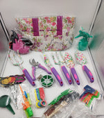Kit Jardinería Floral Con Guantes Y Organizador, Juego de 83 PZA
