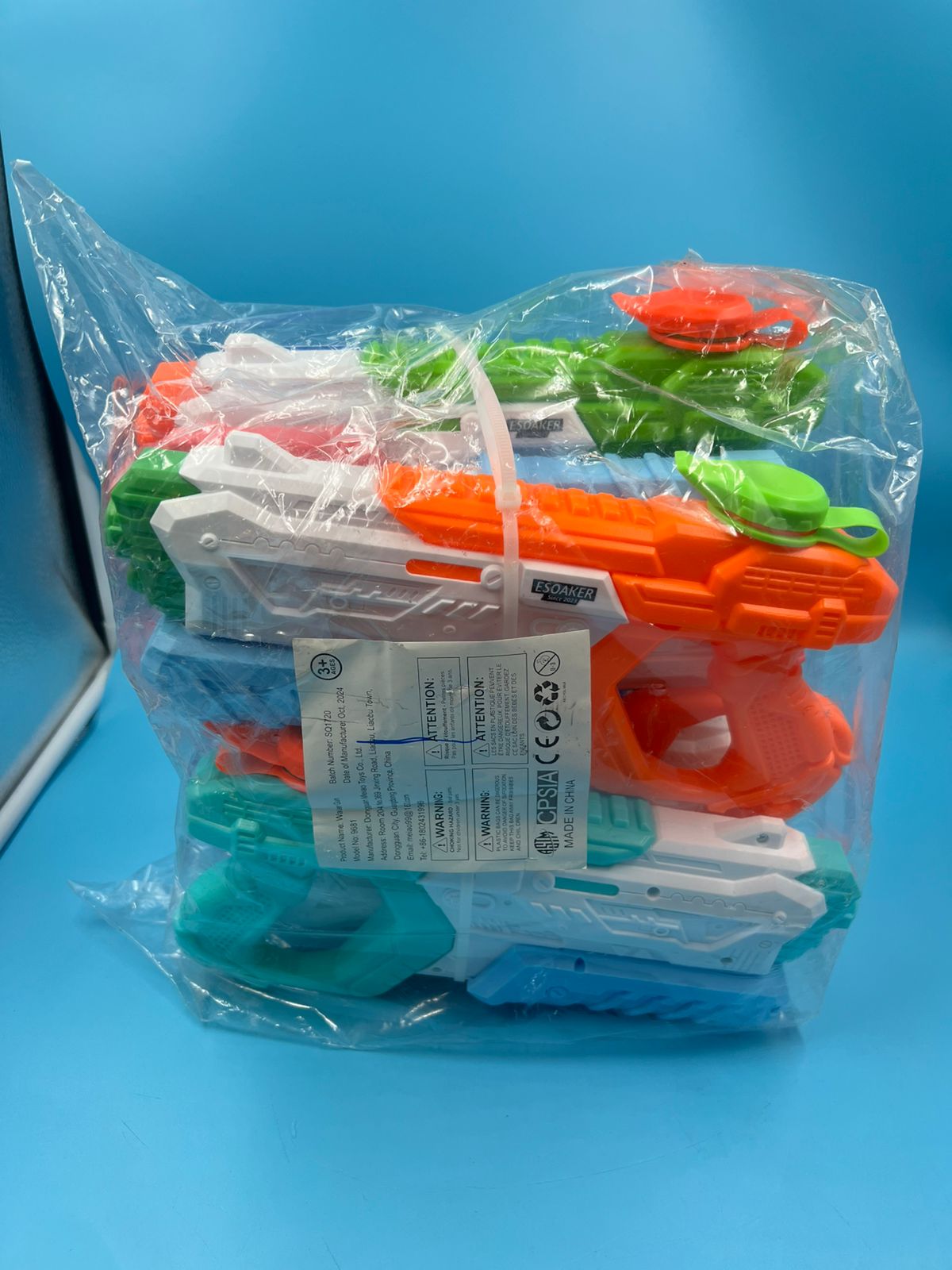 Paquete 8 pistolas de agua para niños de largo alcance