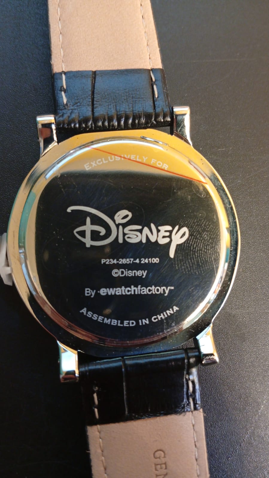 Reloj para adultos, con correa de cuero, Mickey Mouse.