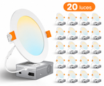 CHARKEE 20 Luces LED Empotrables 6 Pulgadas 5 Tonos
