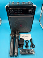 Bocina Karaoke JYX-S55 Bluetooth con 2 Micrófonos y Luces LED