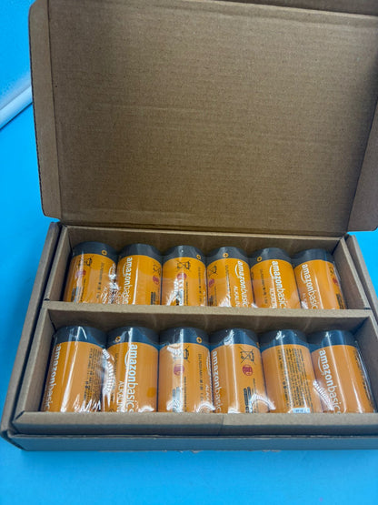 Pilas alcalinas AmazonBasics tipo D de 1.5V 12 pilas