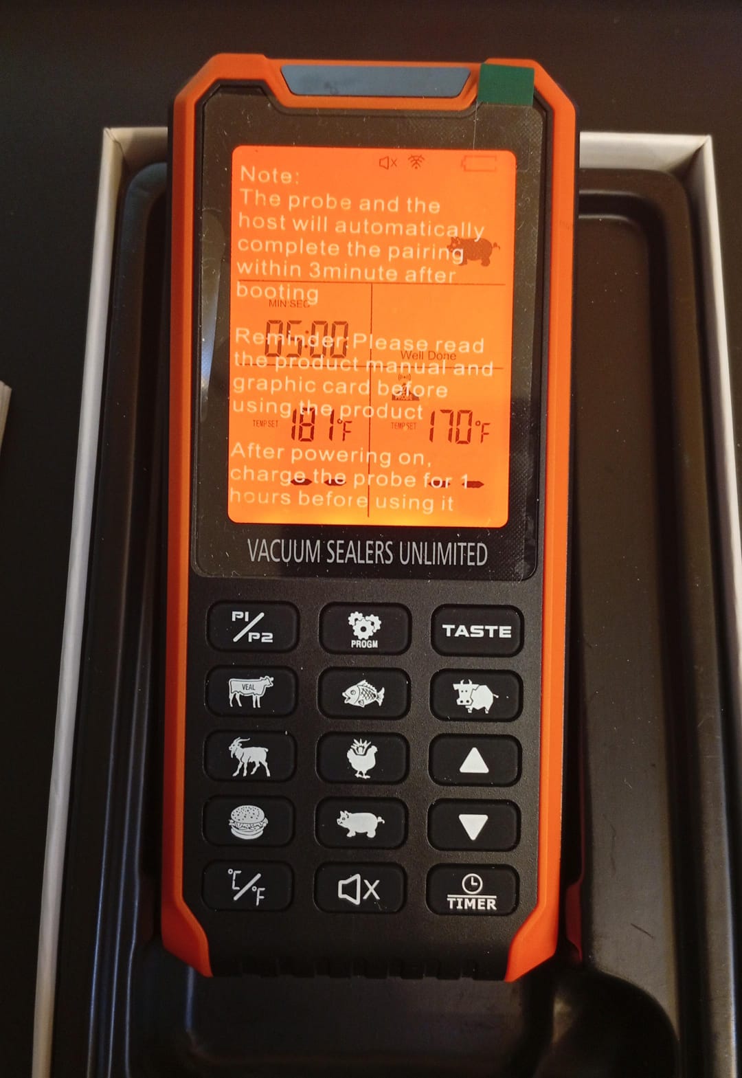 Termómetro inteligente Bluetooth para carne, Apto para horno.